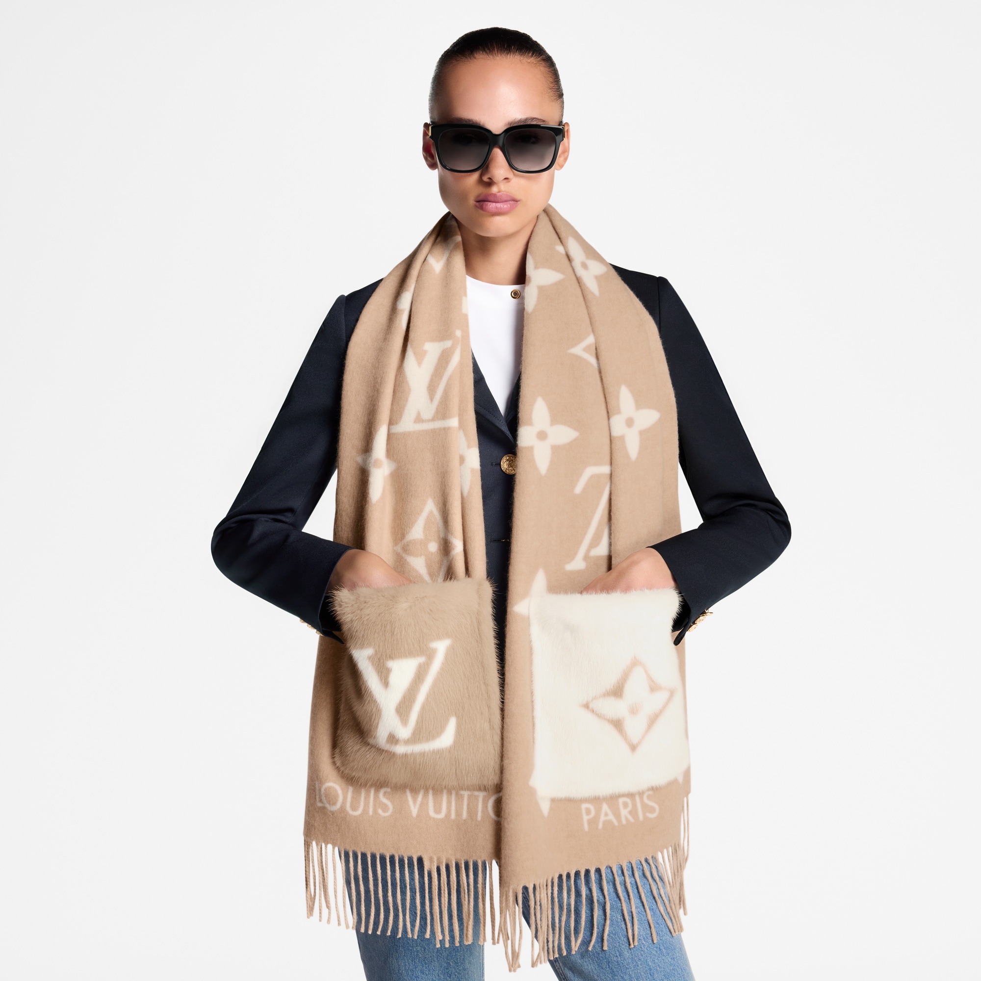 LOUIS VUITTON エシャルプ ネバーフリーズ シャーリング louis-vuitton-monogram-fleece-